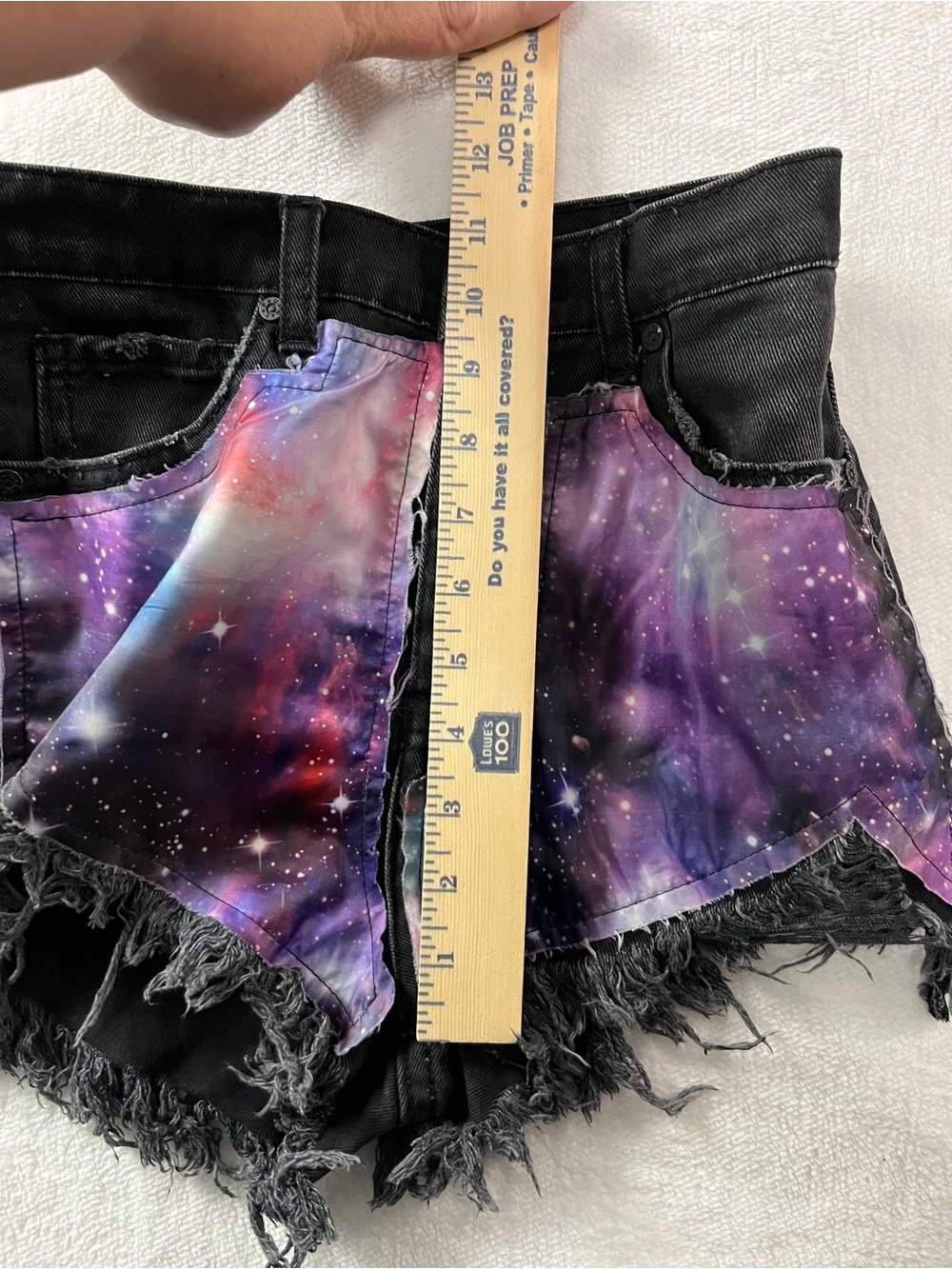 UNIF Space Out High Waist Distressed Galaxy Shorts Size 26 Festival Grunge Y2K - Picture 6 of 8